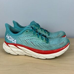 Hoka One One Women’s Size 8.0 B Clifton 8 Light Blue Athletic Running Shoes